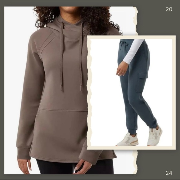 32 Degrees Brown Oversized Hoodie and Cargo Sweatpants NWT - Picture 1 of 13